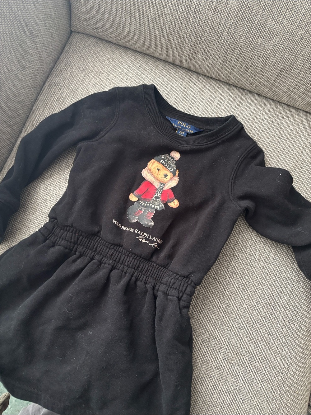 Ralph Lauren Black Knit Bear Graphic Dress